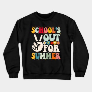 Retro Groovy School's Out For Summer Graduation Teacher Kids T-Shirt Crewneck Sweatshirt